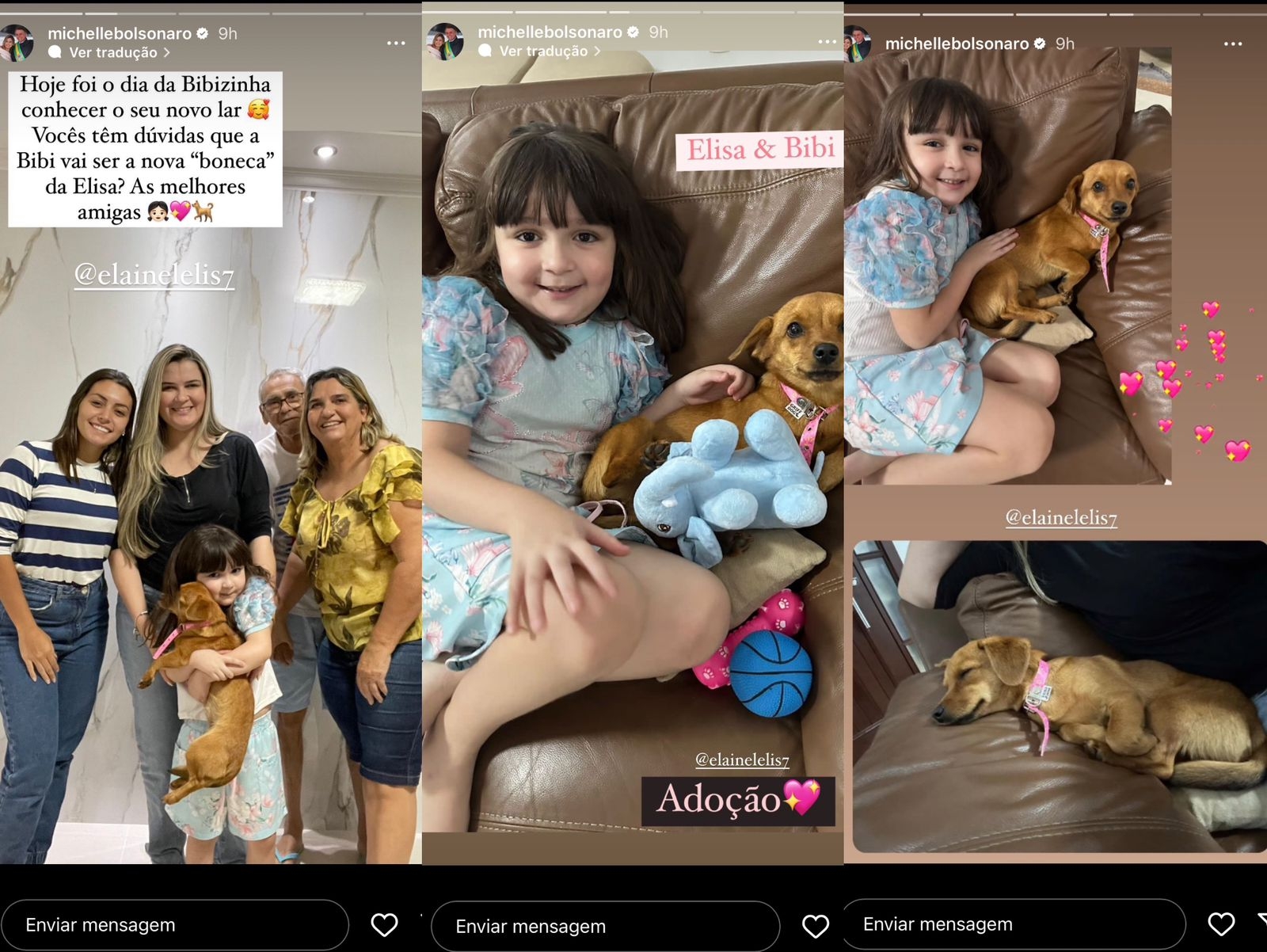 Michelle Bolsonaro se declara para shih-tzu e entrega cão salsicha à nova família
