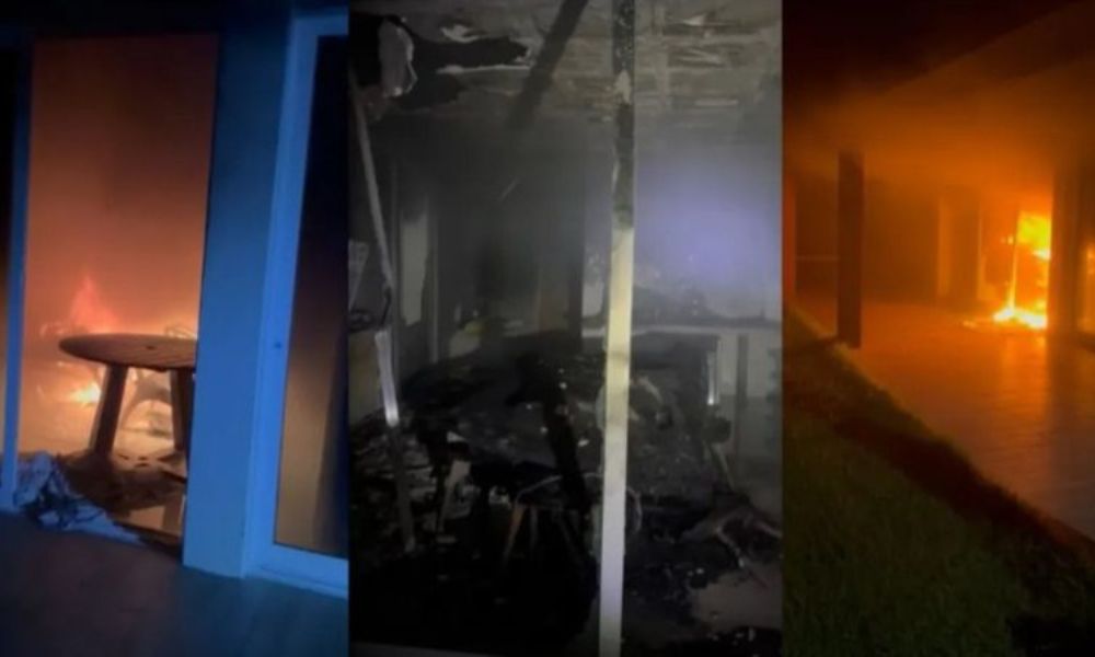 Casas de Antonio Rueda incendiadas / Foto: Reprodução