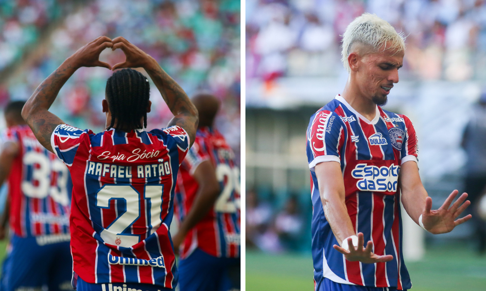 Os atacantes Rafael Ratão e Biel marcaram os gols do Bahia no 1º tempo