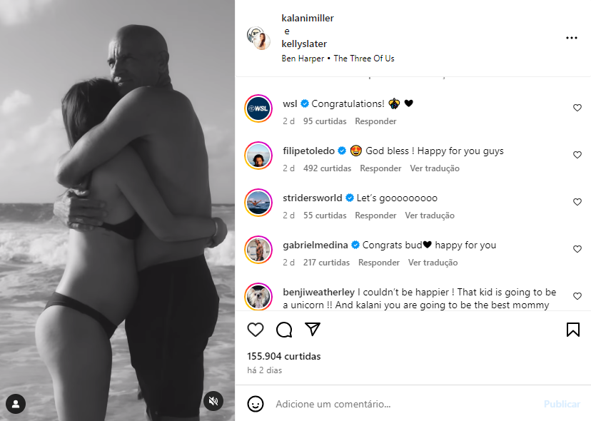 Foto: Reprodução / Redes Sociais / Instagram / @kalanimiller / @kellyslater