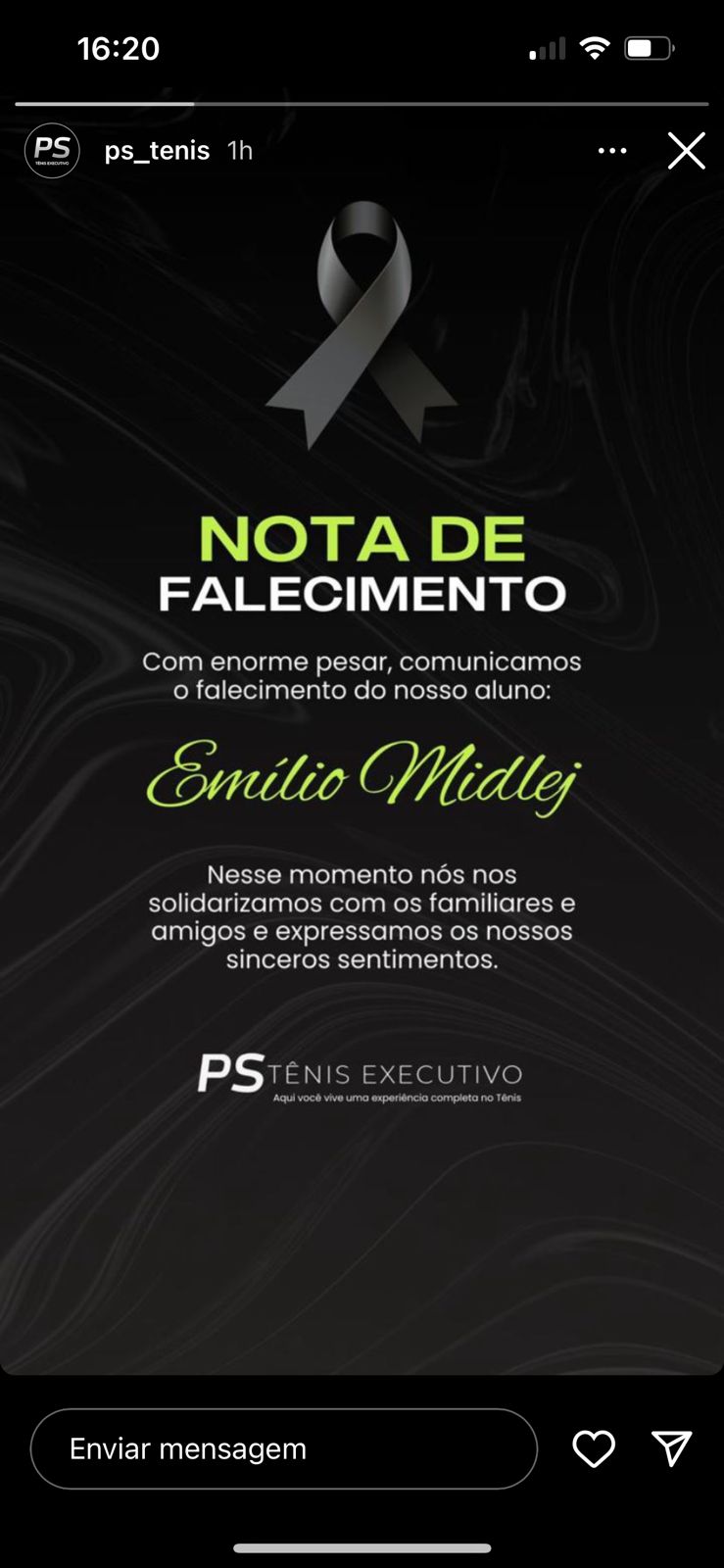 Nota de pesar do PS Executivo