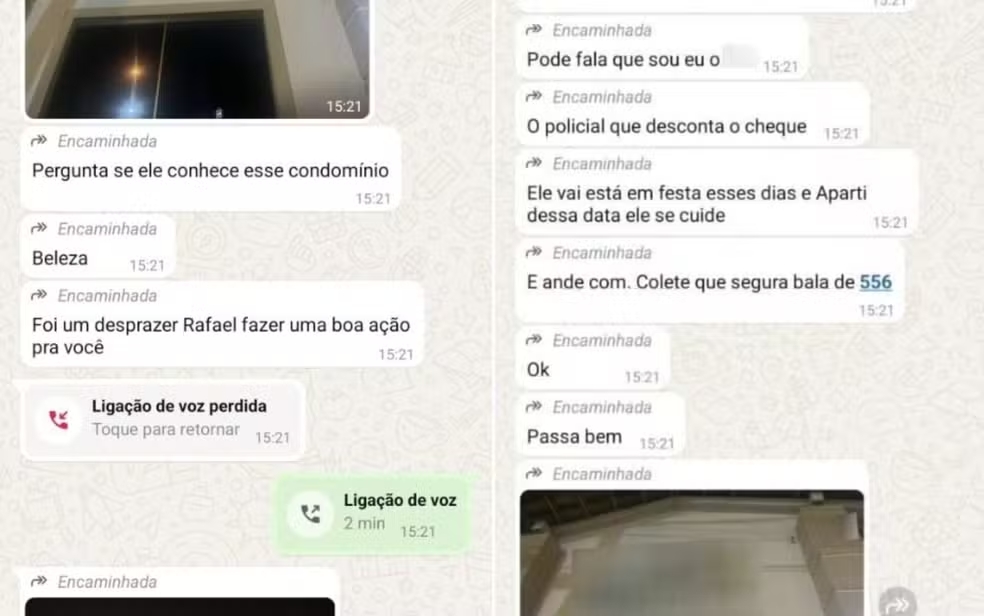 Suspeito envia foto de condomínio e ameaça cantor sertanejo, em Goiás. Foto: Divulgação/Polícia Civil