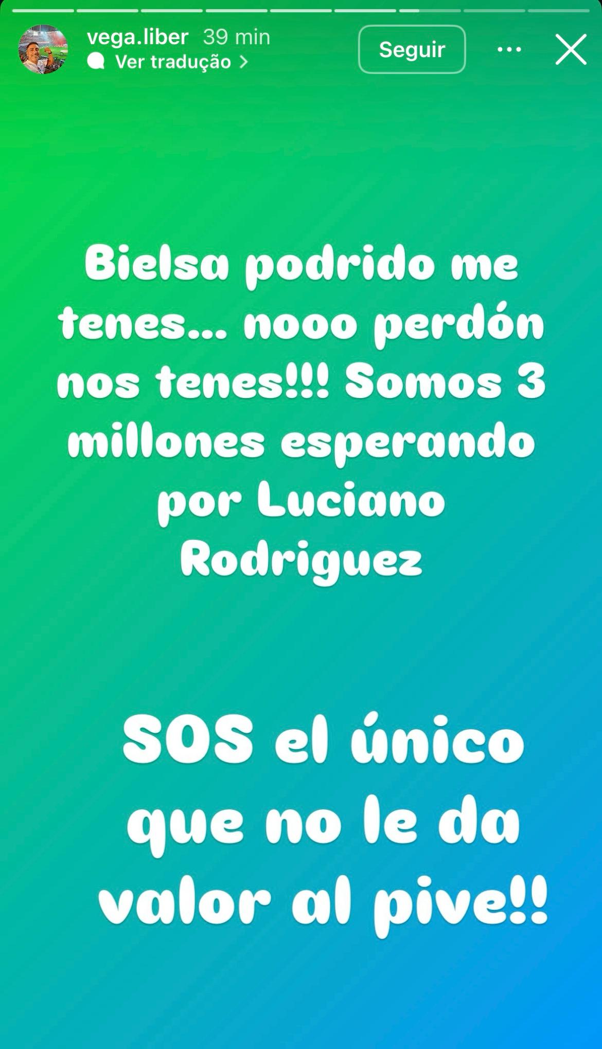 Revolta do tio de Luciano Rodriguez nas redes sociais