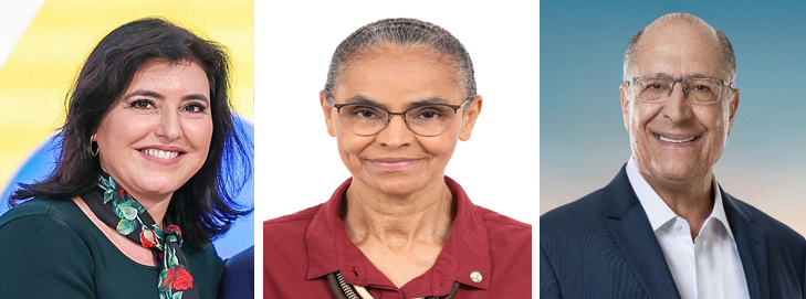 Simonete Tebet, Marina Silva e Geraldo Alckmin