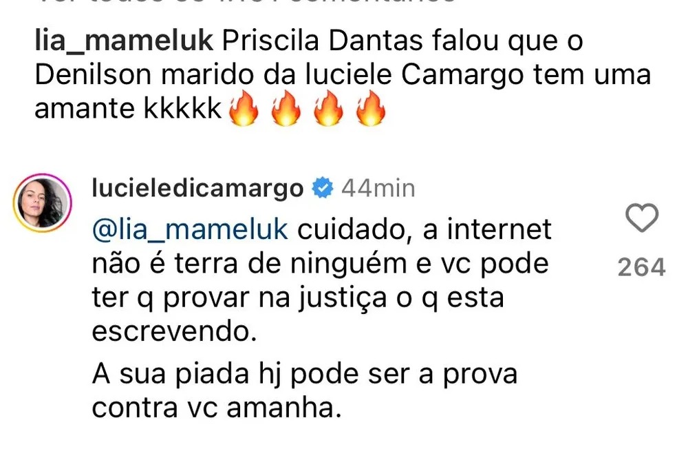 Comentário no Instagram