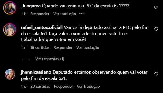 Comentários nas redes sociais do deputado federal Felix Mendonça Júnior (PDT)