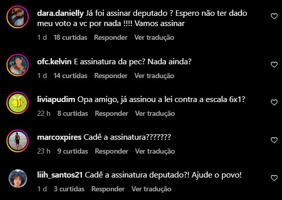Comentários nas redes sociais do deputado federal Adolfo Viana (PSDB)