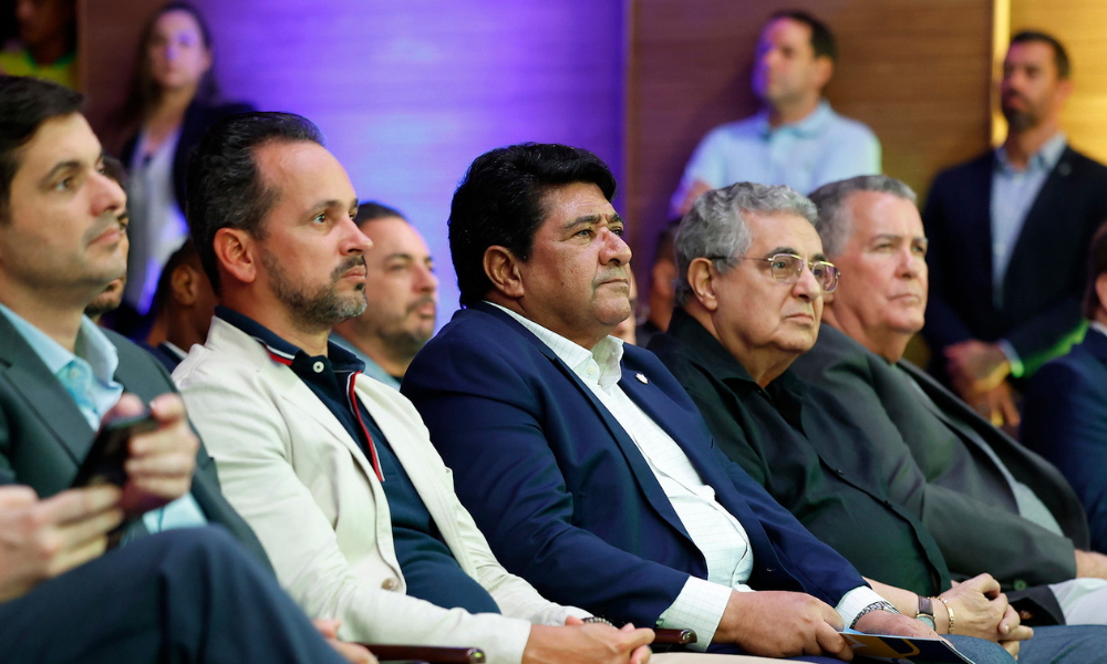 Ednaldo Rodrigues, presidente da CBF, e Ricardo Lima, presidente da Federação Bahiana de Futebol (FBF)