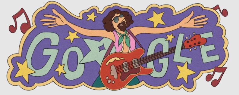Google Doodle homenageia Raul Seixas neste såbado (23); veja a ilustração