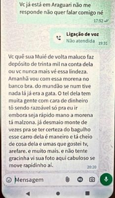Mensagem sobre sequestro falso