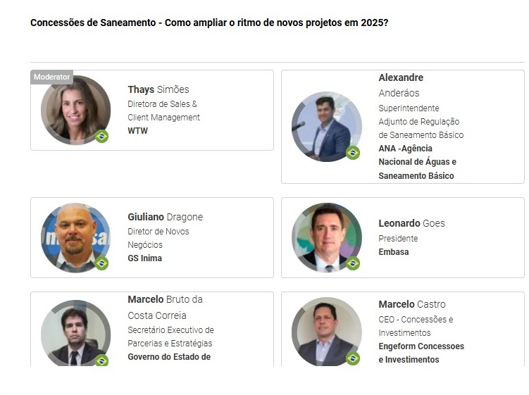 Palestrantes que participam junto com o presidente da Embasa - Reprodução