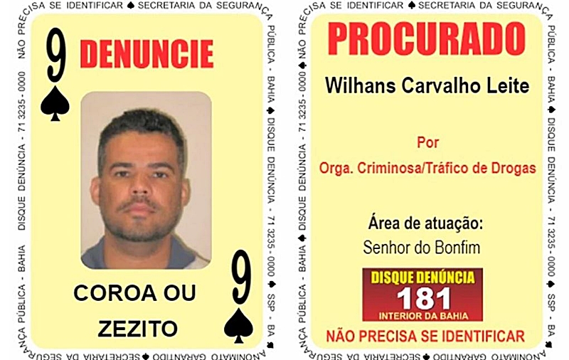 Coroa é procurado pela Secretaria de Segurança Pública