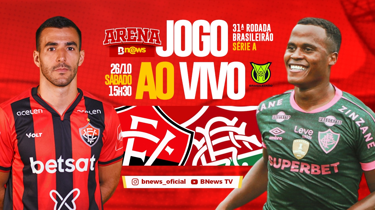 Arena BNews transmite jogo entre Vitória x Fluminense, no YouTube