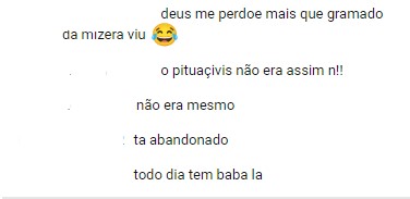 Comentários de torcedores na transmissão do jogo do Bahia, no YouTube