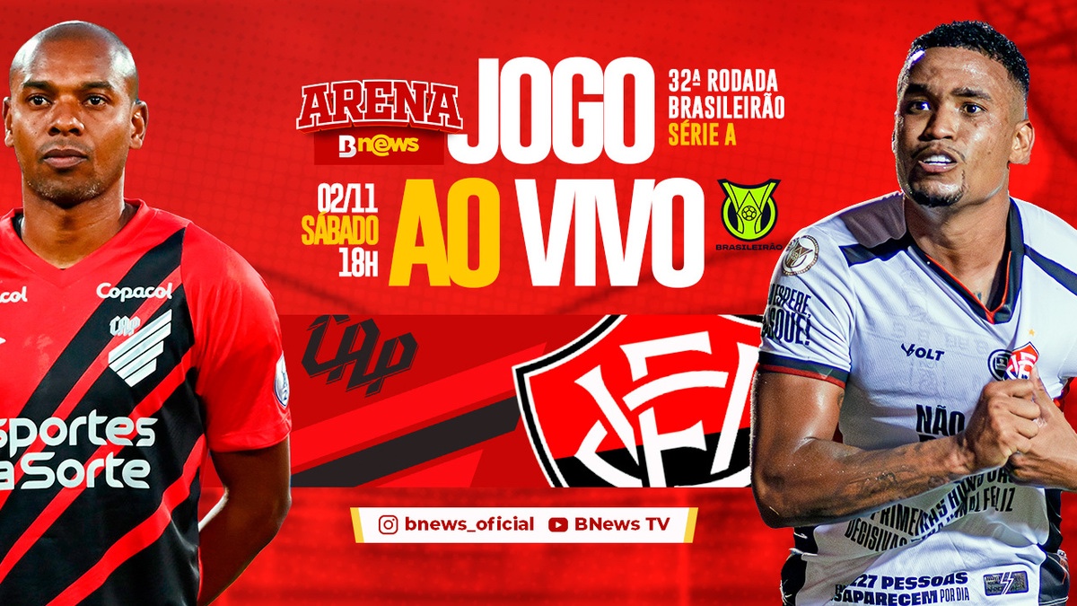 Arena BNews transmite jogo entre Athletico-PR x Vitória, no YouTube