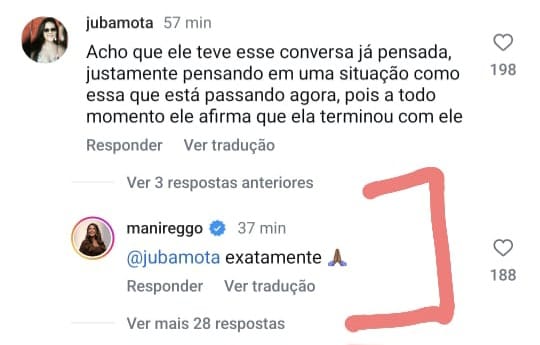 Comentário de Mani Rego em publicação do BNews