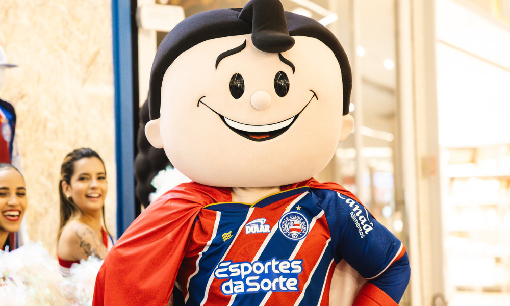 Mascote do Bahia na inauguração da Loja do Bahia no Parque Shopping