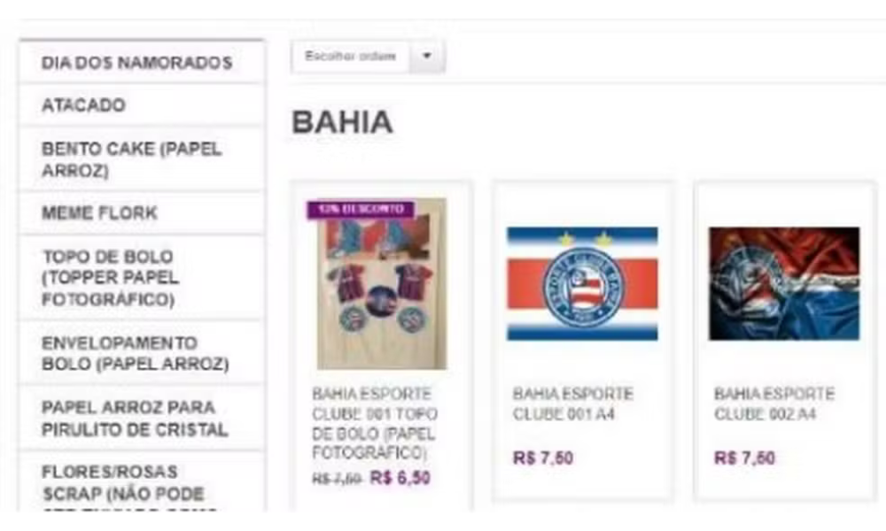 Produtos que eram comercializados pela artesã