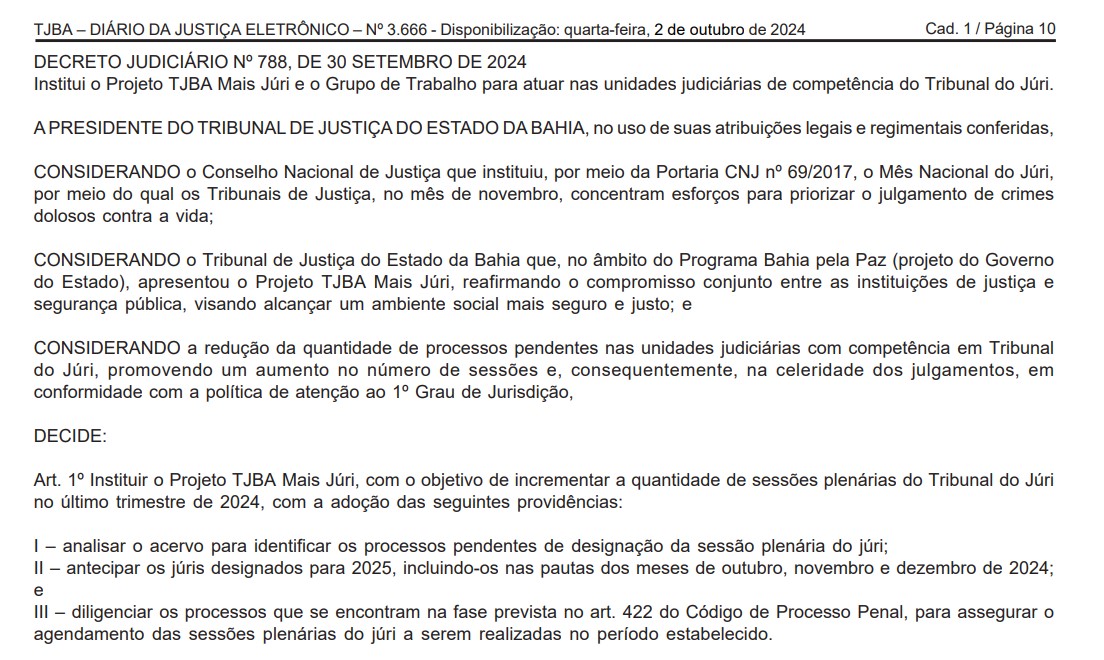 Diário Oficial do TJ-BA