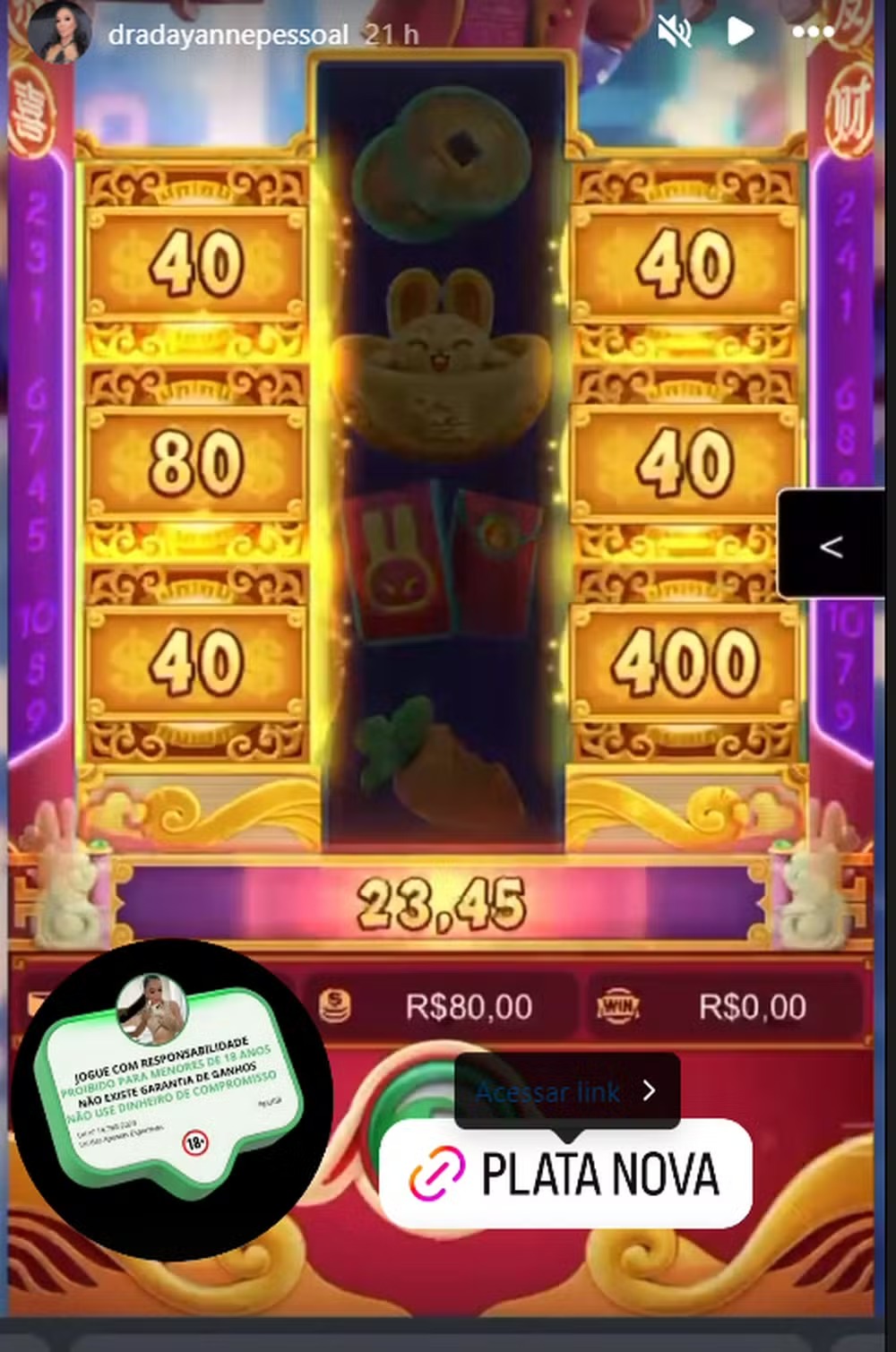 Dayanne Bezerra faz 'publi' de jogos de apostas — Foto: Reprodução/Instagram