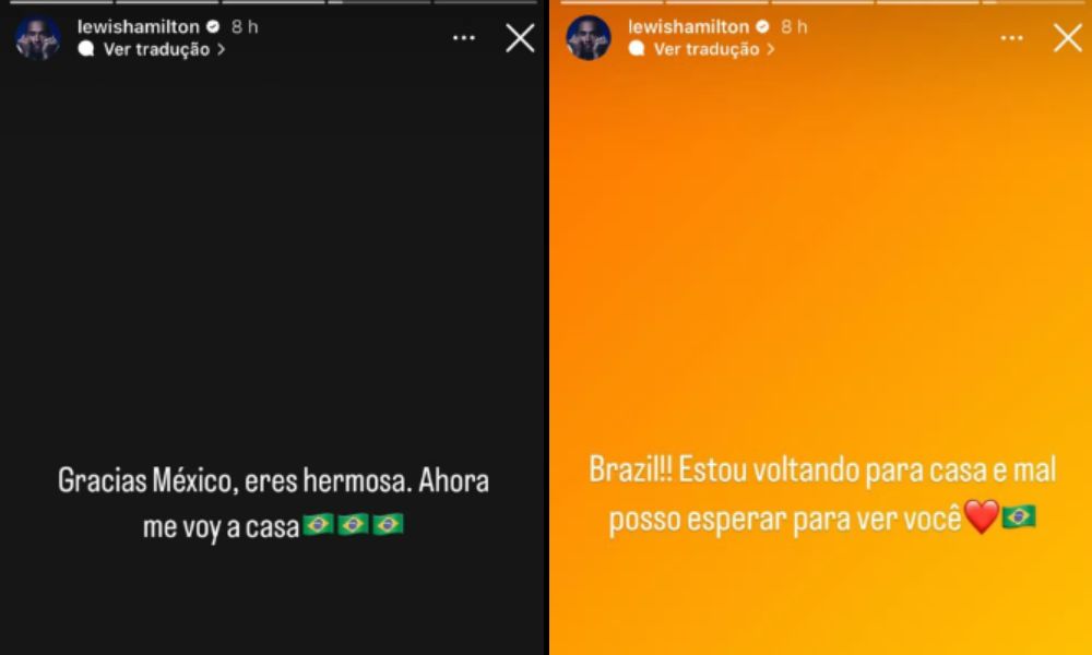 Print do story do Lewis Hamilton