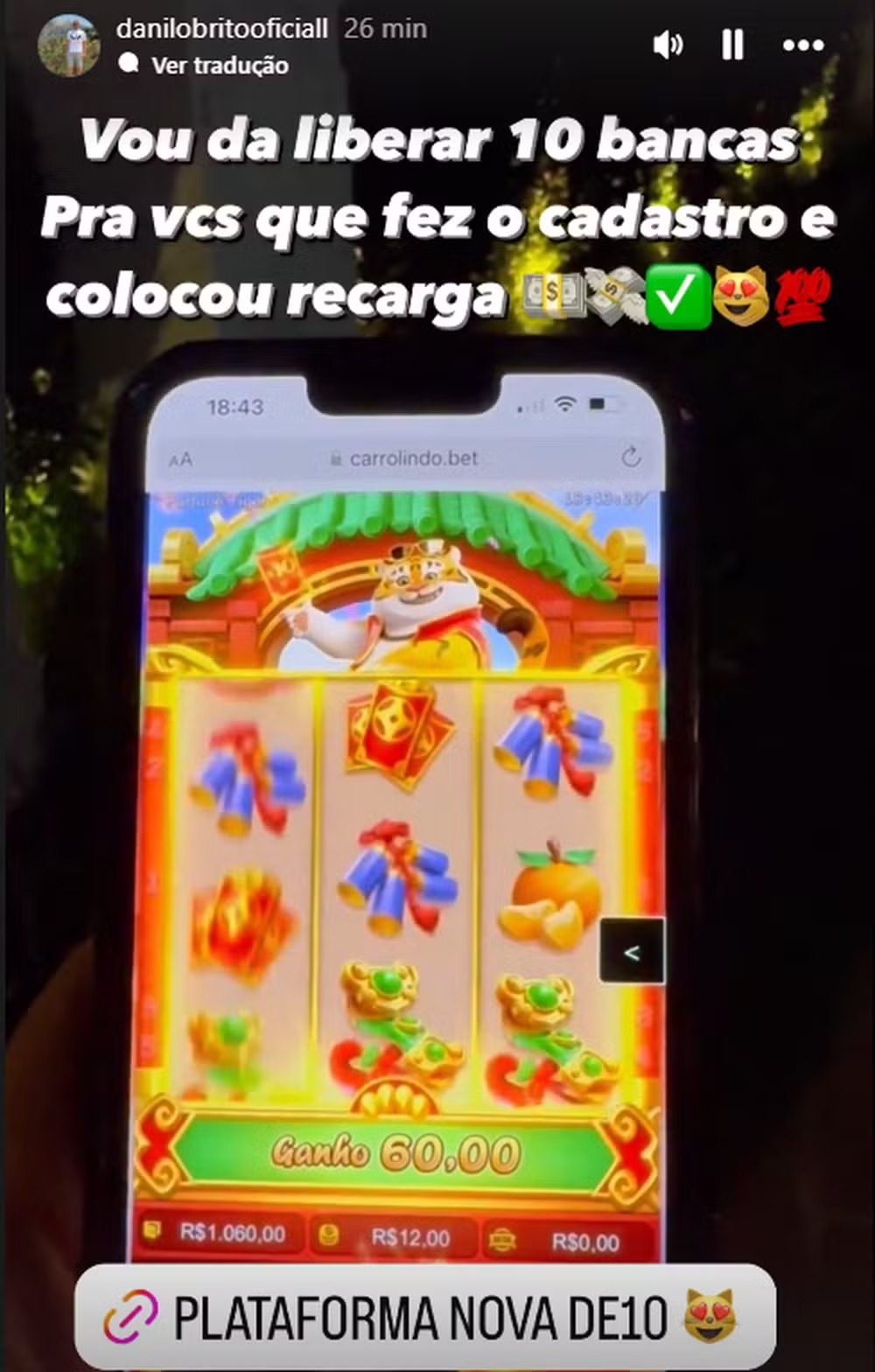 Marido da mãe de Deolane Bezerra Bezerra faz 'publi' de jogos de apostas — Foto: Reprodução/Instagram