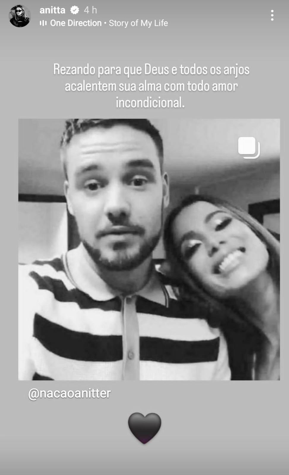 Publicação de Anitta no stories