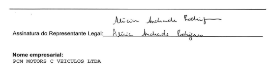 Assinatura no contrato