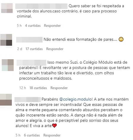 Comentários contra e a favor da atividade