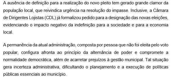 Trecho do requerimento 