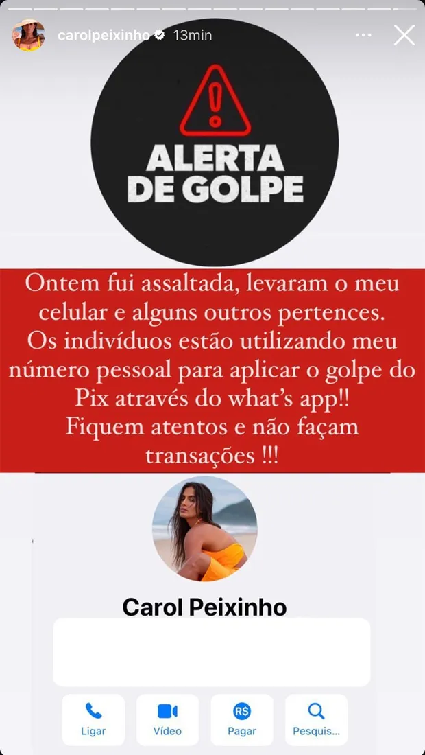 alerta carol peixinho