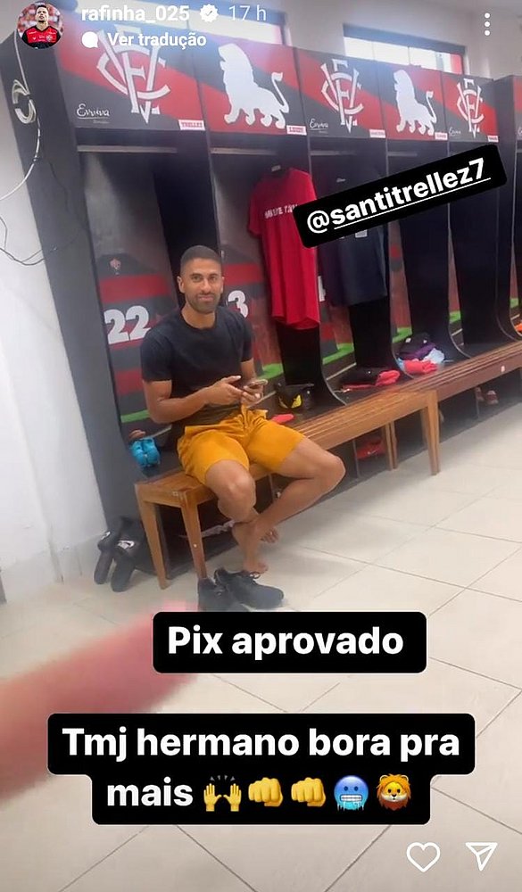 Por meio de uma publicação nos Stories no Instagram, Rafinha validou a promessa de Tréllez