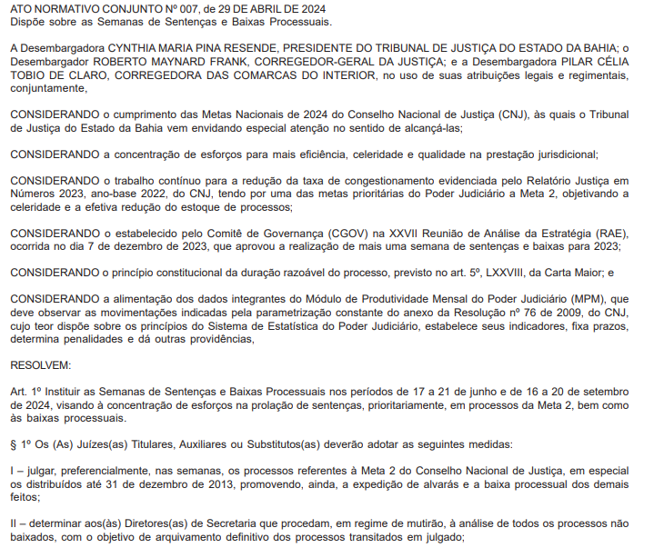 Ato Normativo TJ-BA