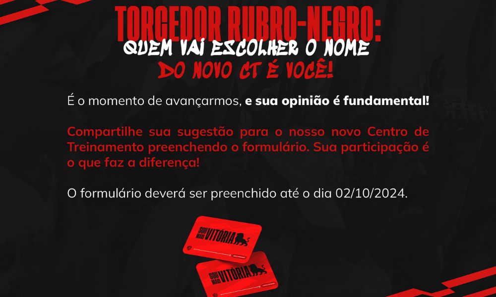 Imagem de comunicado do Vitória sobre novo concurso