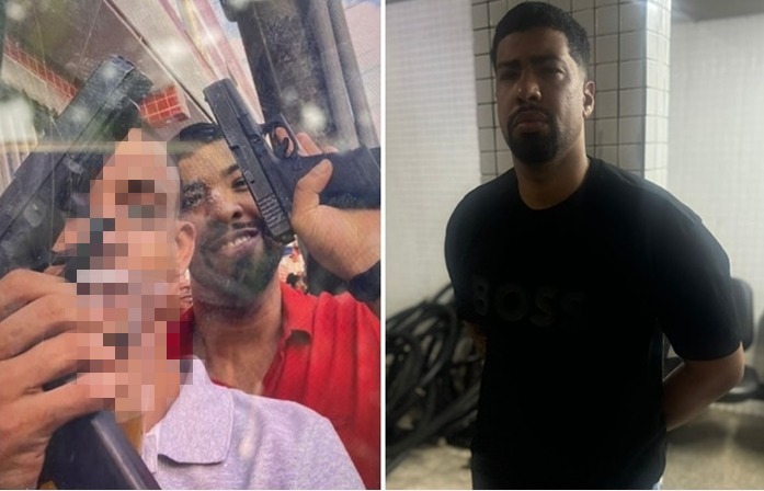 Registro de homem com armas de fogo foi divulgado nas redes sociais. Foto: Leitor BNews