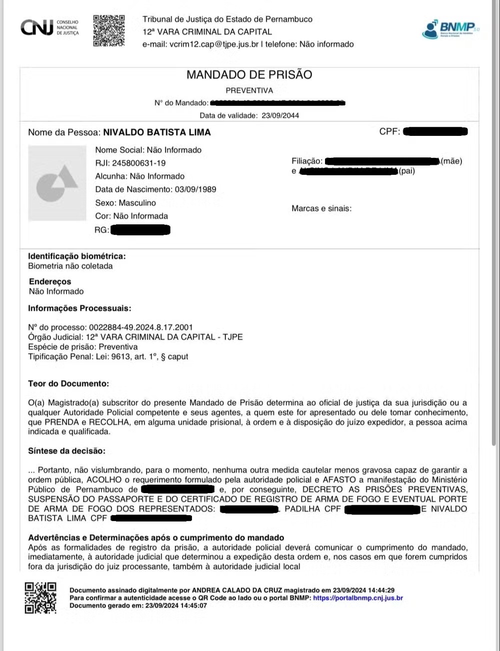 Justiça de Pernambuco decreta prisão do cantor Gusttavo Lima — Foto: Reprodução