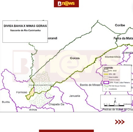 Área apontada pelo governo baiano como alvo de conflito com Minas Gerais (Reprodução/PGE)