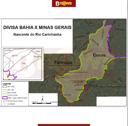 Área apontada pelo governo baiano como alvo de conflito com Minas Gerais 