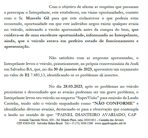 Descrição do laudo