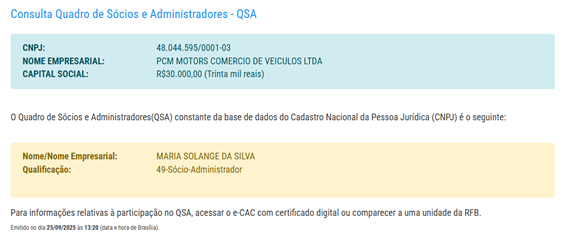 Consulta Sócios - Receita Federal