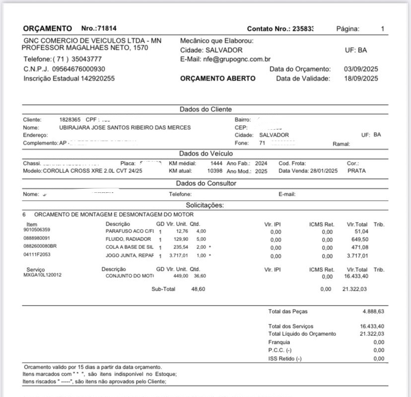 orçamento
