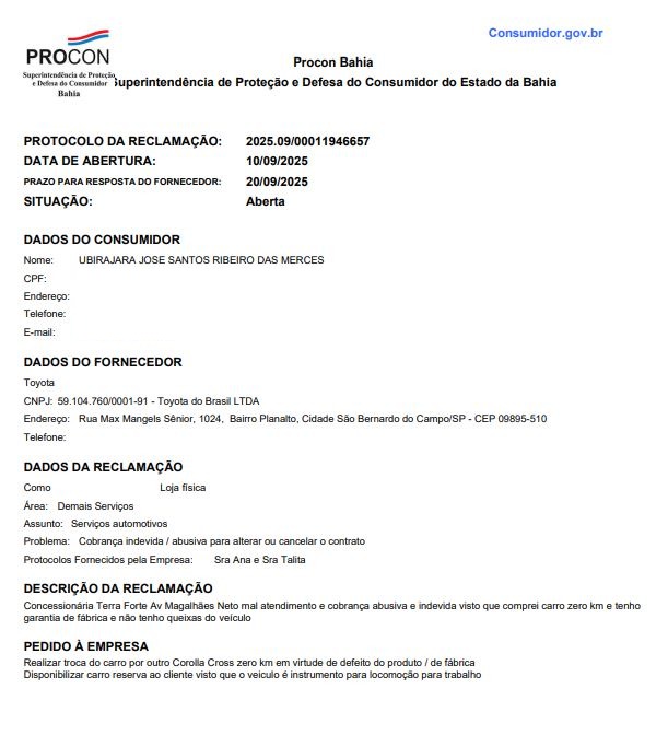 Reclamação Procon